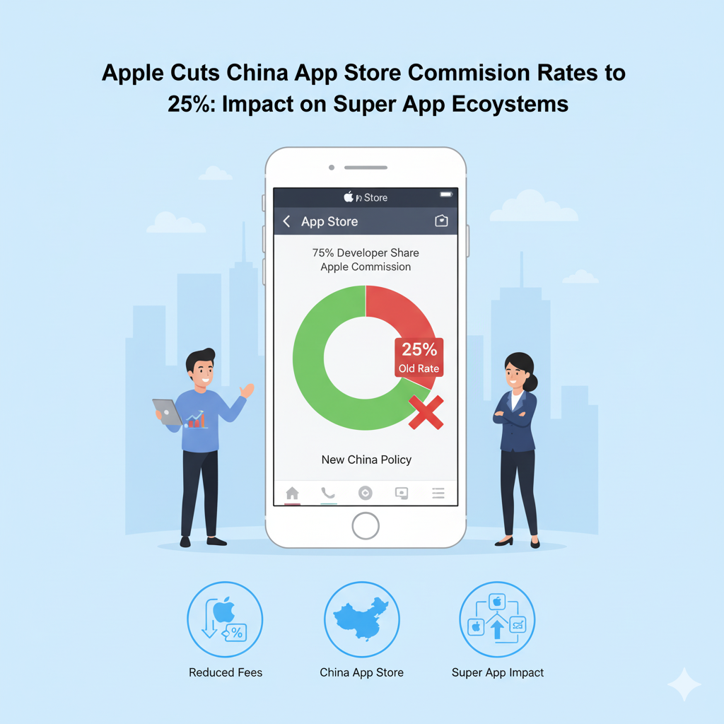 Apple Cuts China App Store Commission Rates to 25%: Impact on Super App Ecosystems