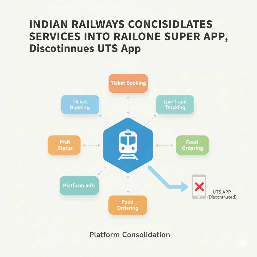 Indian Railways Consolidates Services into RailOne Super App, Discontinues UTS App