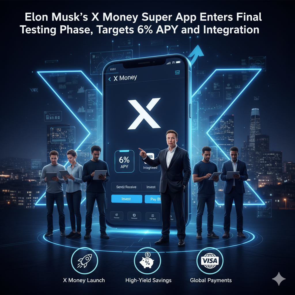 Elon Musk's X Money Super App Enters Final Testing Phase, Targets 6% APY and Visa Integration