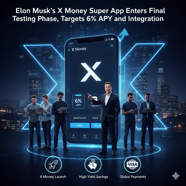 Elon Musk's X Money Super App Enters Final Testing Phase, Targets 6% APY and Visa Integration