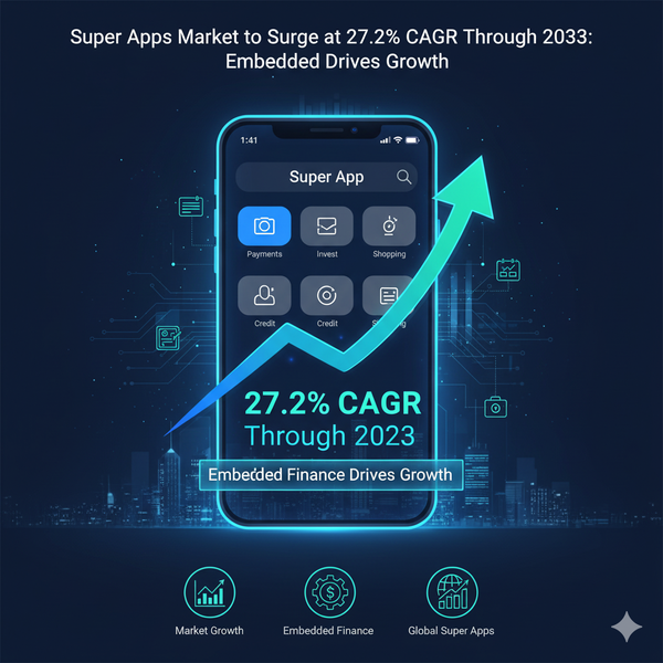 Super Apps Market to Surge at 27.2% CAGR Through 2033: Embedded Finance Drives Growth